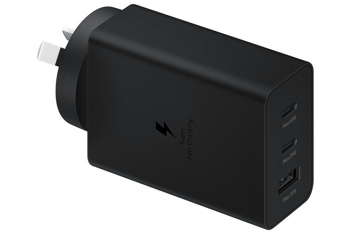 Samsung Adaptateur secteur 65W Noir - Chargeur triple port USB Type-C/A - Charge rapide pour ordinateur portable, smartphone et accessoires Samsung Adaptateur secteur 65W Noir - Chargeur triple port USB Type-C/A - Charge rapide pour ordinateur portable, smartphone et accessoires