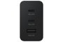 Samsung Adaptateur secteur 65W Noir - Chargeur triple port USB Type-C/A - Charge rapide pour ordinateur portable, smartphone et accessoires