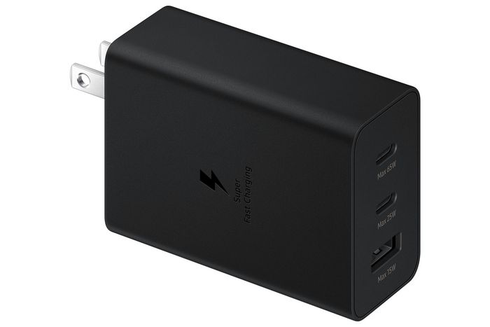 Samsung Adaptateur secteur 65W Noir - Chargeur triple port USB Type-C/A - Charge rapide pour ordinateur portable, smartphone et accessoires Samsung Adaptateur secteur 65W Noir - Chargeur triple port USB Type-C/A - Charge rapide pour ordinateur portable, smartphone et accessoires