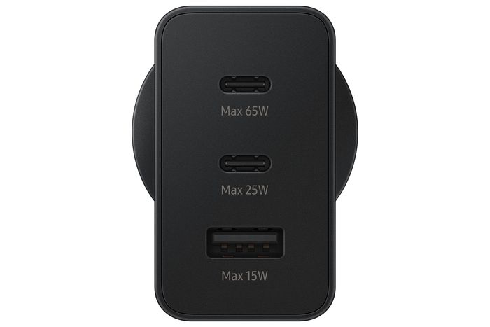 Samsung Adaptateur secteur 65W Noir - Chargeur triple port USB Type-C/A - Charge rapide pour ordinateur portable, smartphone et accessoires Samsung Adaptateur secteur 65W Noir - Chargeur triple port USB Type-C/A - Charge rapide pour ordinateur portable, smartphone et accessoires