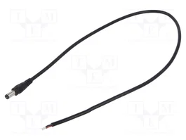 POS Câble d'alimentation DC ovale noir 0,5 m, prise DC 5,5/2,1 mm