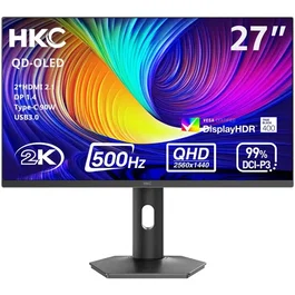 HKC GS27QHS - Écran PC Gamer 27" QHD OLED - 500Hz - 0.03ms - Dalle OLED - Gris