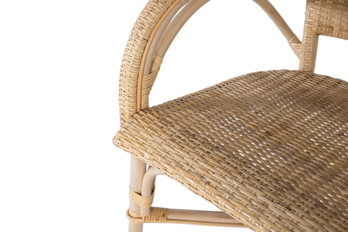 GINER Y COLOMER Fabrica2 - Lot de 2 fauteuils en rotin et bambou naturel, design intemporel - H84 x L55 x P63 cm