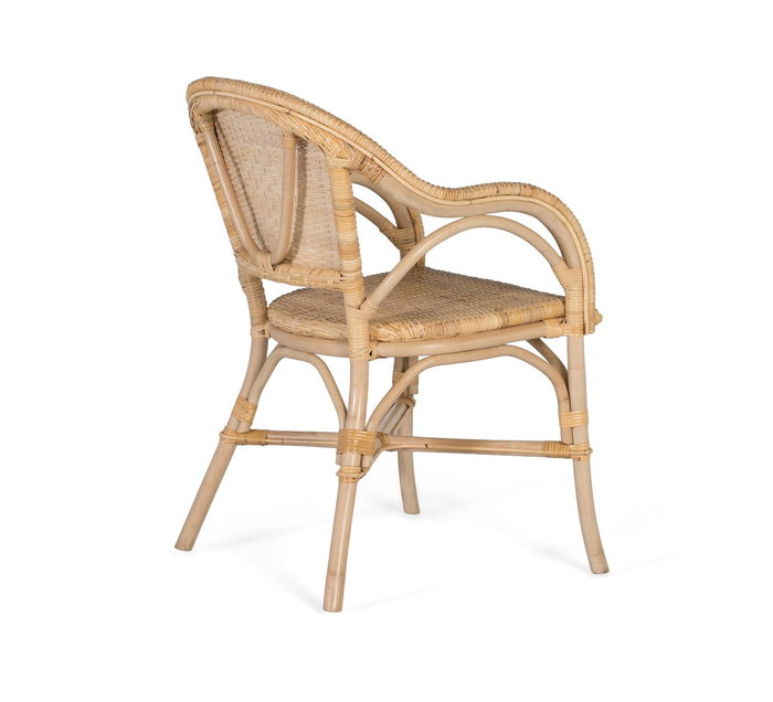 GINER Y COLOMER Fabrica2 - Lot de 2 fauteuils en rotin et bambou naturel, design intemporel - H84 x L55 x P63 cm