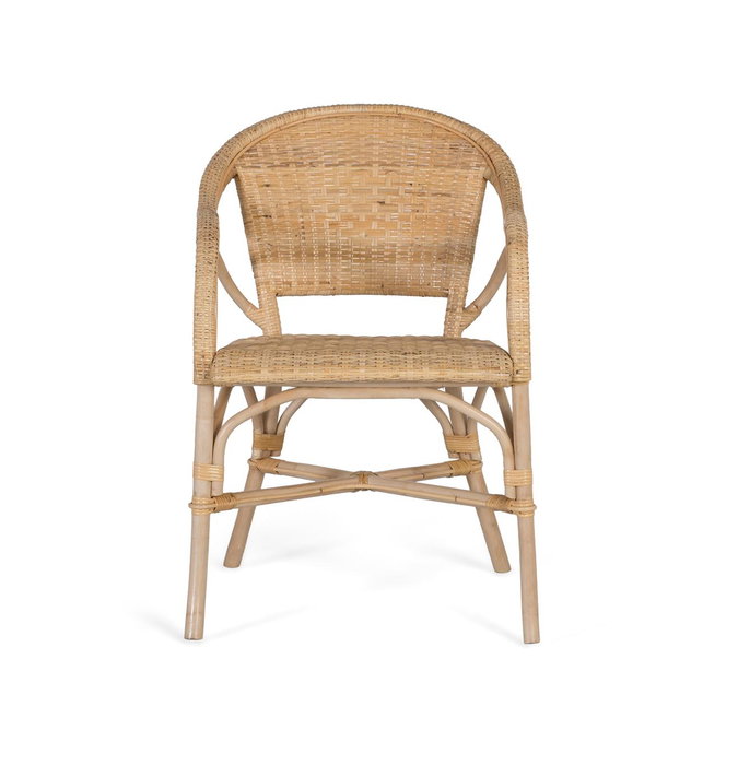 GINER Y COLOMER Fabrica2 - Lot de 2 fauteuils en rotin et bambou naturel, design intemporel - H84 x L55 x P63 cm