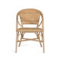 GINER Y COLOMER Fabrica2 - Lot de 2 fauteuils en rotin et bambou naturel, design intemporel - H84 x L55 x P63 cm