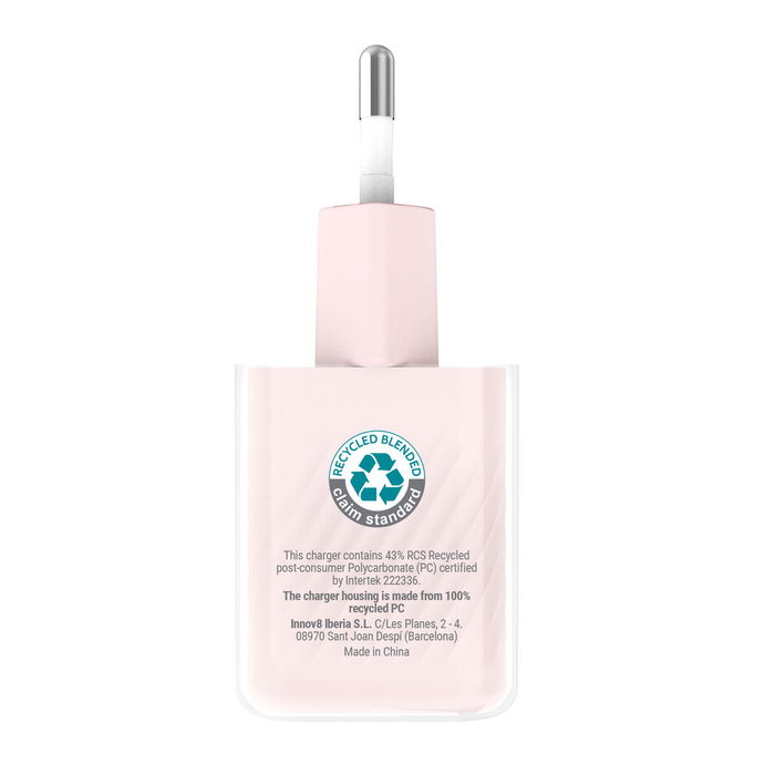 Chargeur Mural + Câble USB-C Muvit for Change Glass GaN Rose