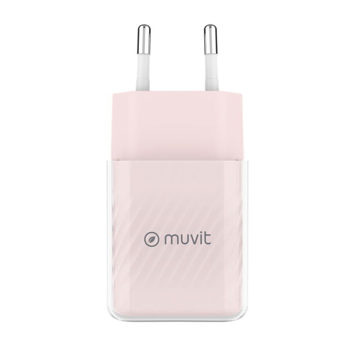 Chargeur Mural + Câble USB-C Muvit for Change Glass GaN Rose
