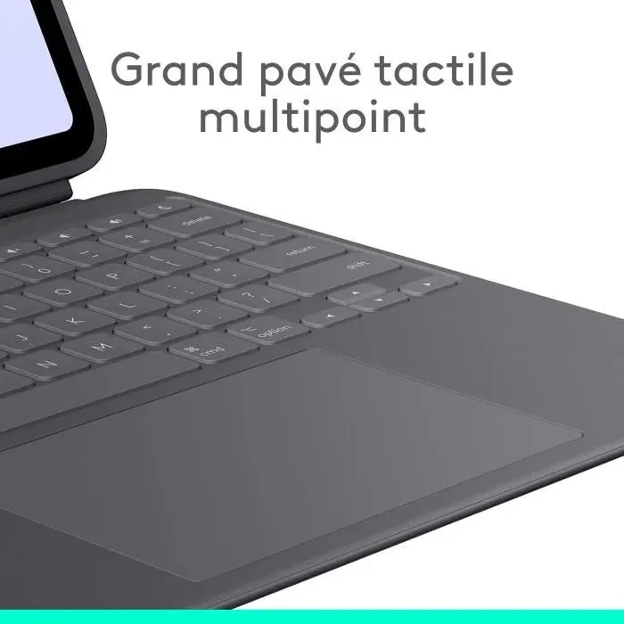 Logitech Combo Touch - Etui clavier AZERTY avec pavé tactile et rétroéclairage pour iPad Pro 13 pouces M4/M5 (2024-2025) - Graphite