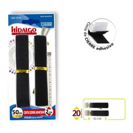 Hidalgo Blister de ruban adhésif de fermeture 2 x 50 cm noir