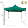 Tonnelle Aktive Pliable Hauteur réglable Acier Polyester 420D Oxford Vert 300 x 320 x 300 cm