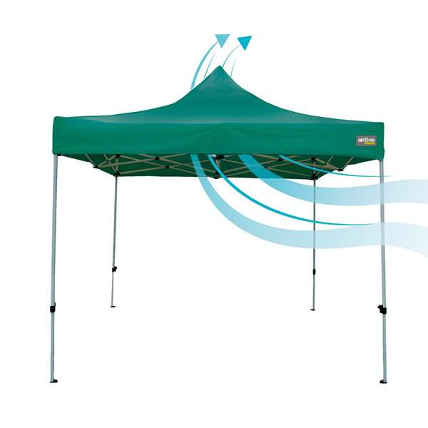 Tonnelle Aktive Pliable Hauteur réglable Acier Polyester 420D Oxford Vert 300 x 320 x 300 cm