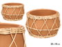 Giftdecor Jarron Indalo en Barro et Mimbre Marron Naturel 23x14x15 cm (Set de 4)