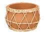 Giftdecor Jarron Indalo en Barro et Mimbre Marron Naturel 23x14x15 cm (Set de 4)