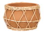 Giftdecor Jarron Indalo en Barro et Mimbre Marron Naturel 23x14x15 cm (Set de 4)