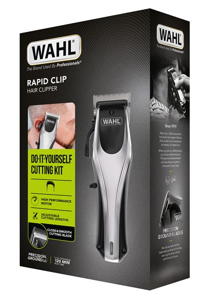 Wahl 09657-0460 Tondeuse à cheveux avec/sans fil Rapid Clip - Batterie lithium 120 min, 10 sabots 1.5-25mm, coupe rapide