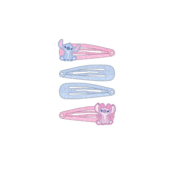 Cerdá - Lot de 4 Accessoires pour Cheveux Clips Stitch 6,5 x 12,5 x 0,1 cm - Lilas