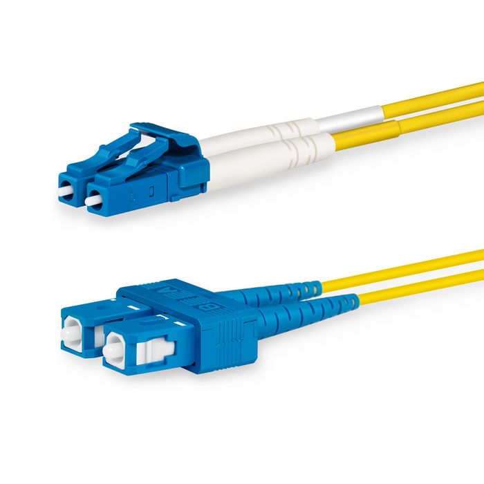 Lanview Câble de raccordement fibre optique monomode LC-SC duplex 2 m OS2 9/125 LSZH, pour centre de données et réseau 1G-100G Lanview Câble de raccordement fibre optique monomode LC-SC duplex 2 m OS2 9/125 LSZH, pour centre de données et réseau 1G-100G