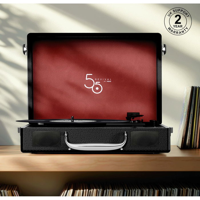Mixx Audio Revival 55 - Platine vinyle Bluetooth avec enceintes intégrées, Noir