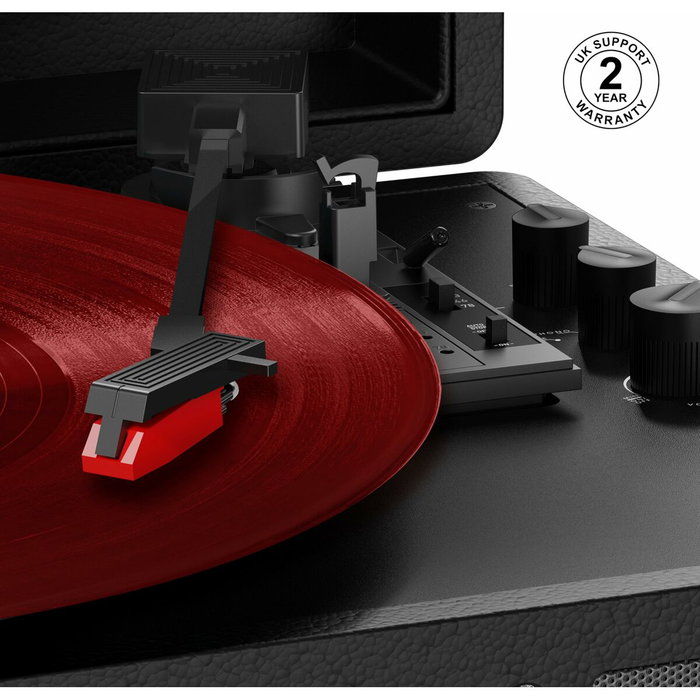 Mixx Audio Revival 55 - Platine vinyle Bluetooth avec enceintes intégrées, Noir