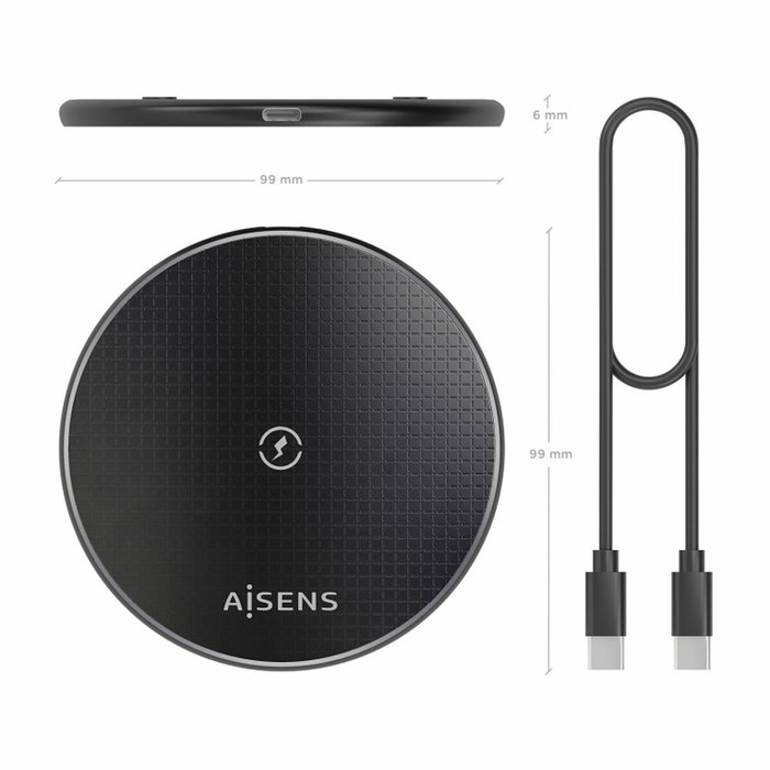 Chargeur sans fil Aisens ASCH-15W1WC058-BK Chargeur sans fil Aisens ASCH-15W1WC058-BK