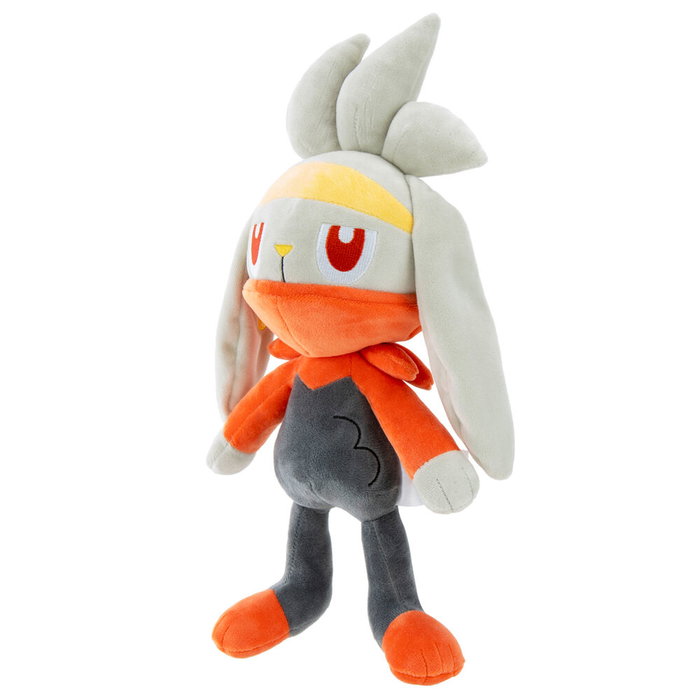 JAZWARES Peluche Pokémon Raboot - Peluche géante de 30 cm
