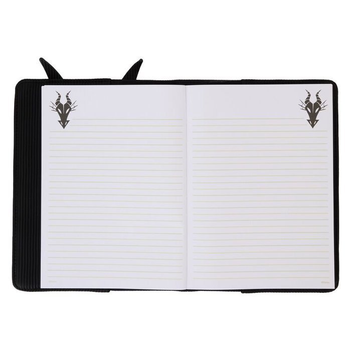 LOUNGEFLY Carnet à lignes Maléfica et les méchantes Disney - 150 pages - 16.5x22.2 cm - Piel vegana PU - Poche zippée - Design original
