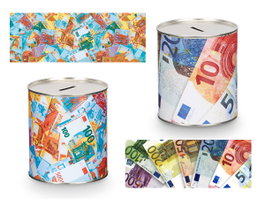 Pincello Tirelire Métal 1 kg Billets Assortis 10,2 x 10,2 x 11,6 cm (Set de 12)