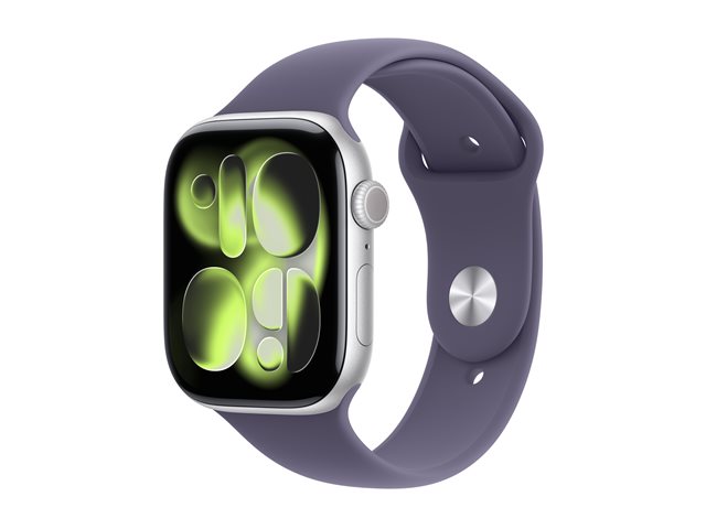 Apple Smartwatch Watch Series 11 GPS 46 mm Aluminium Argenté Sport Bague Violet