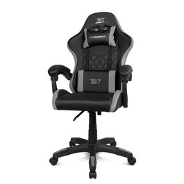 Drift Silla Gaming DR35 Noir Gris - Fauteuil de bureau ergonomique avec dossier inclinable et coussins