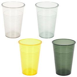 Home Deco Factory Lot de 4 verres en polystyrène couleurs différentes