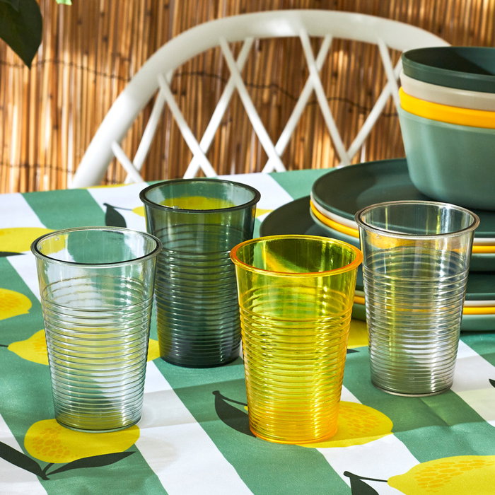 Home Deco Factory Lot de 4 verres en polystyrène couleurs différentes