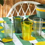 Home Deco Factory Lot de 4 verres en polystyrène couleurs différentes