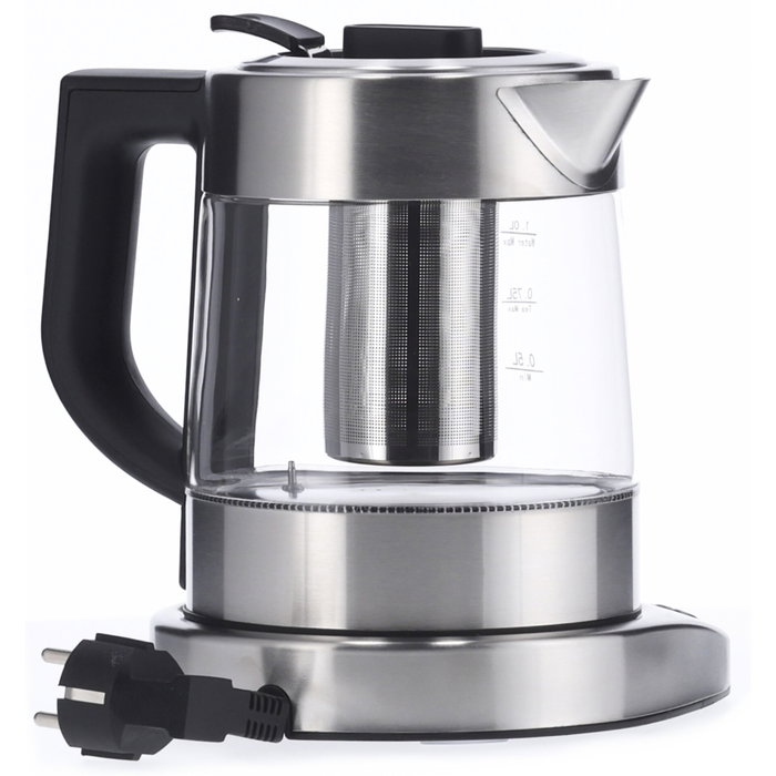 Severin WK 3473 Bouilloire en verre et inox 1L, Argent