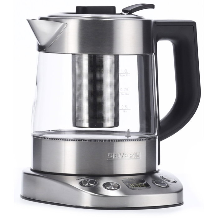 Severin WK 3473 Bouilloire en verre et inox 1L, Argent