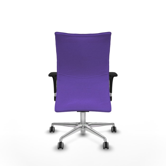 Piqueras Y Crespo Chaise de bureau Albacete avec mécanisme Sincro, tissu Lila, base aluminium