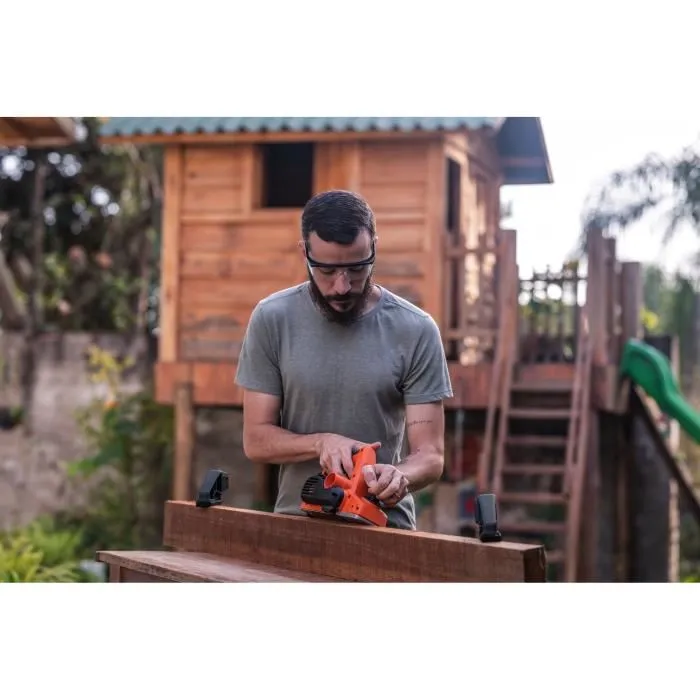 Black & Decker Rabot électrique filaire BEW712-QS 710W - Largeur de rabotage 82 mm, profondeur max 11 mm - Avec mallette de transport