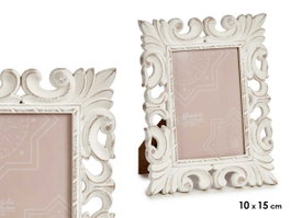 GIFTDECOR Porte-photo ajouré en bois blanc 13x18 cm