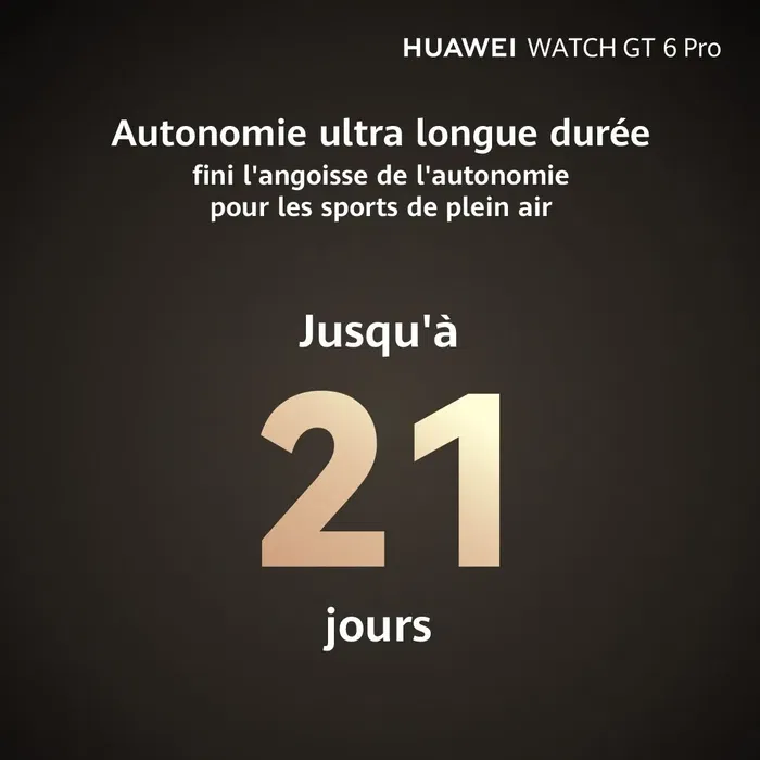 Huawei Watch GT6 PRO - Montre connectée, 46 mm, Noir, Autonomie exceptionnelle, Fonctionnalités avancées