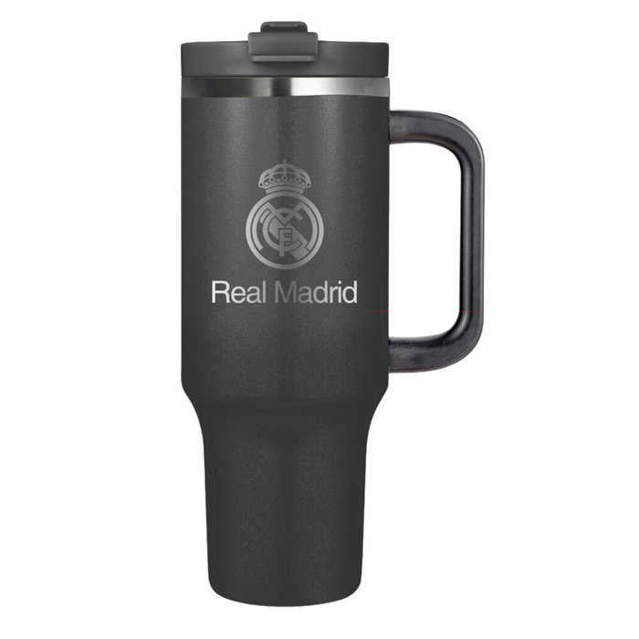 SAFTA - Gobelet isotherme Real Madrid - Double paroi acier inoxydable 304 - Isolé sous vide - Sans BPA - Garde les boissons chaudes ou froides SAFTA - Gobelet isotherme Real Madrid - Double paroi acier inoxydable 304 - Isolé sous vide - Sans BPA - Garde les boissons chaudes ou froides