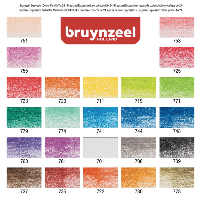 Bruynzeel Étui de 24 crayons de couleur Expression