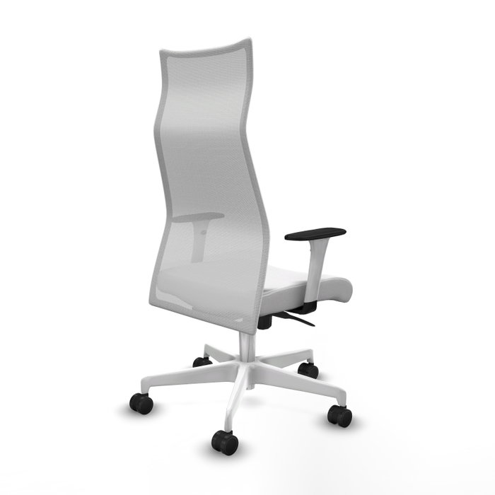 Piqueras y Crespo Albacete Chaise de Bureau Blanche avec mécanisme synchrone