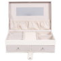 Home Deco Factory Coffret à bijoux avec miroir et séparateurs rose et blanc