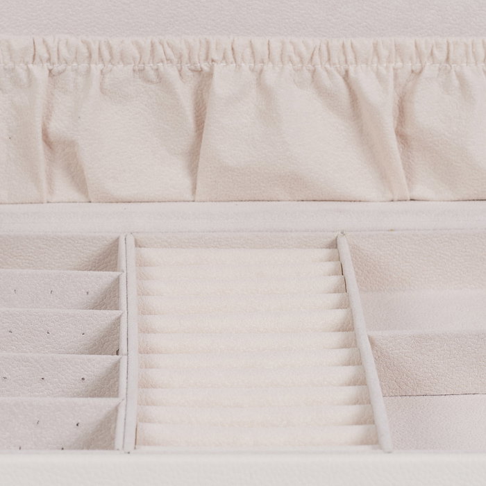 Home Deco Factory Coffret à bijoux avec miroir et séparateurs rose et blanc
