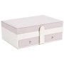 Home Deco Factory Coffret à bijoux avec miroir et séparateurs rose et blanc