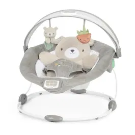 Ingenuity Transat-Berceuse bébé InLighten Bouncer - Nate, Arc d'activités lumineux, Coussin réducteur amovible, 0-6 mois ou 9 kg