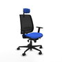Piqueras Y Crespo Alares - Chaise de bureau synchrone, assise bleue et dossier noir