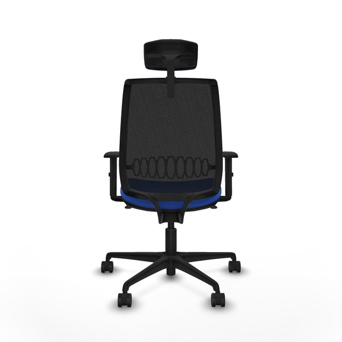 Piqueras Y Crespo Alares - Chaise de bureau synchrone, assise bleue et dossier noir