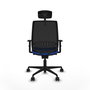 Piqueras Y Crespo Alares - Chaise de bureau synchrone, assise bleue et dossier noir