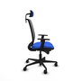 Piqueras Y Crespo Alares - Chaise de bureau synchrone, assise bleue et dossier noir